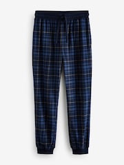 Grey/Navy Blue Check Thermal Long Sleeve Pyjamas Hoodie Set - Image 11 of 13