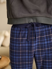 Grey/Navy Blue Check Thermal Long Sleeve Pyjamas Hoodie Set - Image 6 of 13