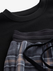 Black/Grey Thermal Long Sleeve Crew Pyjamas Set - Image 10 of 12