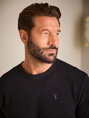 Black/Grey Thermal Long Sleeve Crew Pyjamas Set - Image 4 of 12
