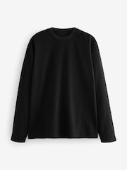 Black/Grey Thermal Long Sleeve Crew Pyjamas Set - Image 8 of 12