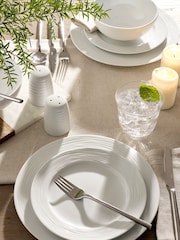 White 12 Piece Malvern Embossed Dinner Set - Image 1 of 3