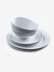 White 12 Piece Malvern Embossed Dinner Set - Image 2 of 3