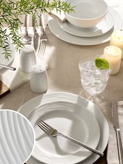 White 12 Piece Malvern Embossed Dinner Set - Image 3 of 3