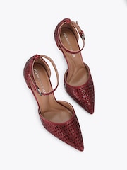 KG Kurt Geiger Red Pewter Fleur Court Shoes - Image 3 of 5