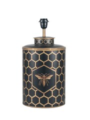 Pacific Black Honeycomb Bee Hand Painted Metal Table Lamp - Image 3 of 3