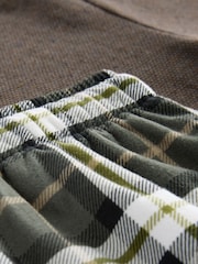 Stone/Green Check Motionflex Cosy Short Pyjamas Set - Image 11 of 11