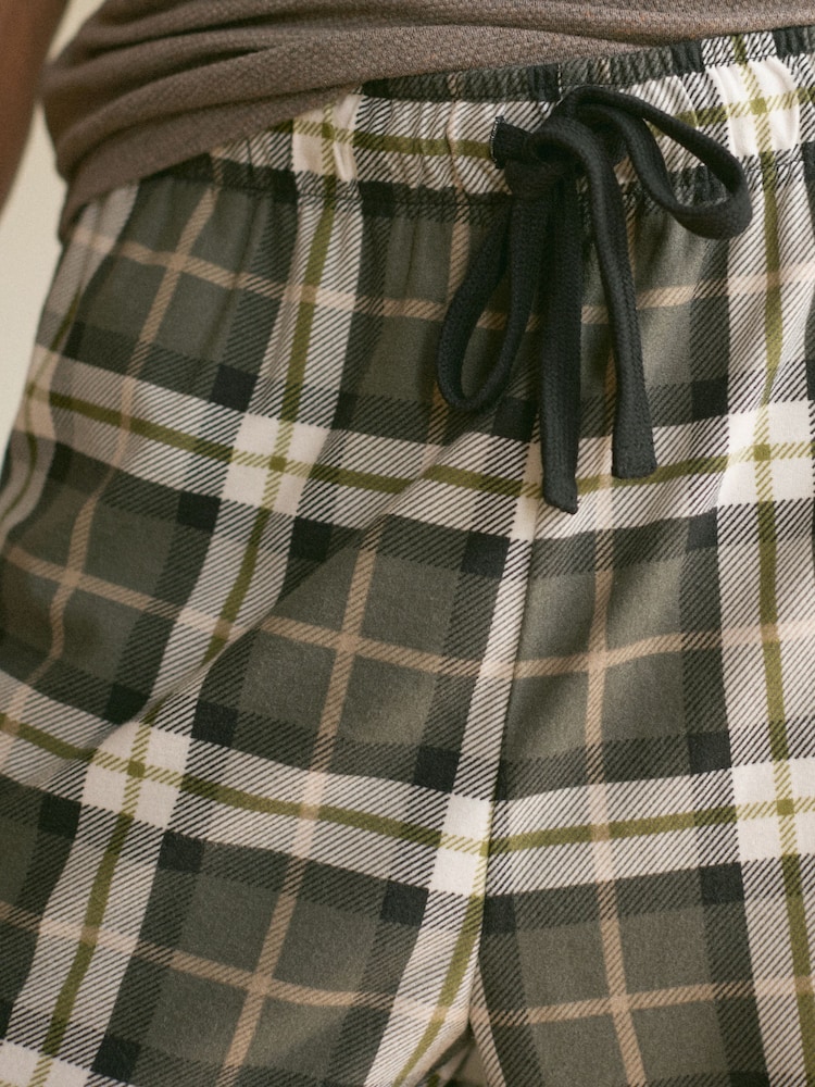 Pierre/Vert Check - Ensemble pyjama court confortable Motionflex - Image 6 of 11