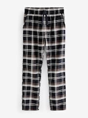 Black/Brown Short Sleeve 100% Cotton Woven Pyjamas Set - Image 8 of 11