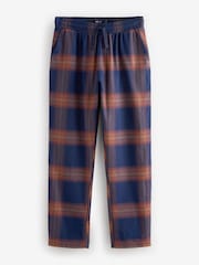 Orange/Navy Blue Check Crew Neck Sweatshirt Pyjamas Set - Image 11 of 14