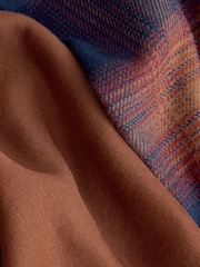 Orange/Navy Blue Check Crew Neck Sweatshirt Pyjamas Set - Image 13 of 14
