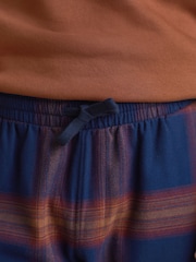 Orange/Navy Blue Check Crew Neck Sweatshirt Pyjamas Set - Image 6 of 14