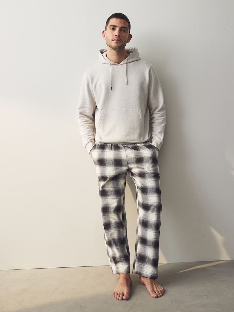 Neutral Check Check Hoodie Pyjamas Set - Image 1 of 11