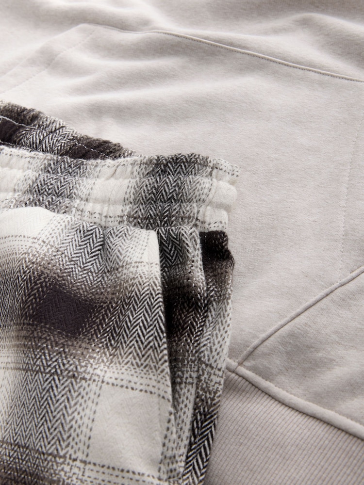 Neutral Check Check Hoodie Pyjamas Set - Image 11 of 11