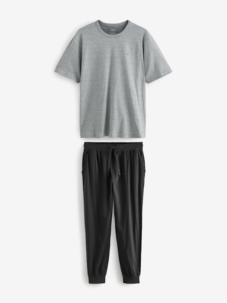 Anthrazitgrau - Mit Bündchen - Jersey-Pyjamasets - Image 5 of 9