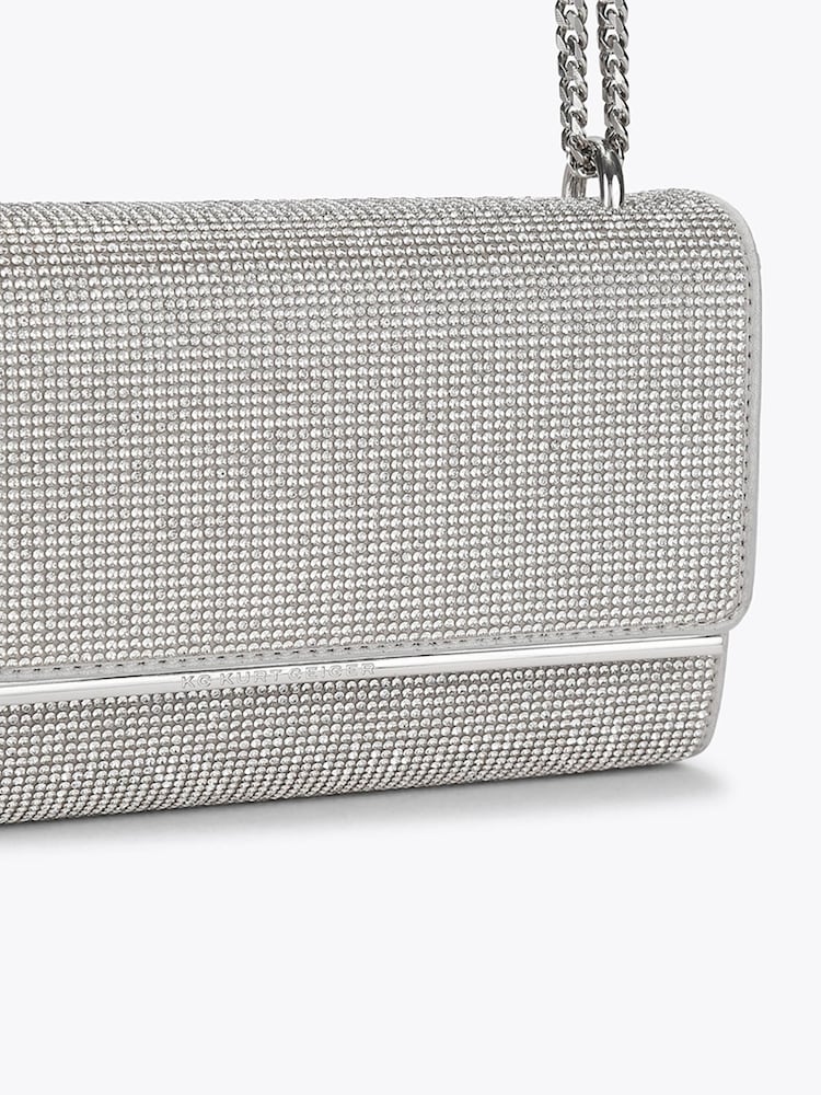 Miss KG Silver Adina Embellished Clutch Bag - Image 4 of 4 Miss KG Silver Adina Embellished Clutch Bag - Image 4 of 4