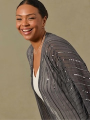 Live Unlimited Curve Grey Beaded Kimono Cover-Up - Image 5 of 7