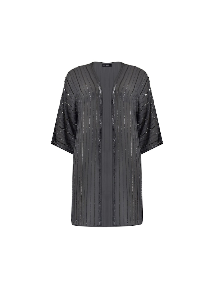 Live Unlimited Curve Grey Beaded Kimono Cover-Up - Image 7 of 7
