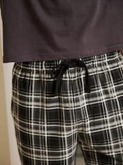 Slate Grey Check Motionflex Cosy Short Pyjamas Set - Image 6 of 11