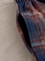 Stone Neutral/Navy Blue Check Cosy Brushed Pyjamas Set - Image 12 of 12