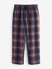 Stone Neutral/Navy Blue Check Cosy Brushed Pyjamas Set - Image 9 of 12