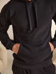 Black Thermal Long Sleeve Pyjamas Hoodie Set - Image 5 of 12
