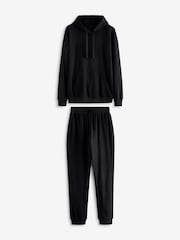Black Thermal Long Sleeve Pyjamas Hoodie Set - Image 8 of 12