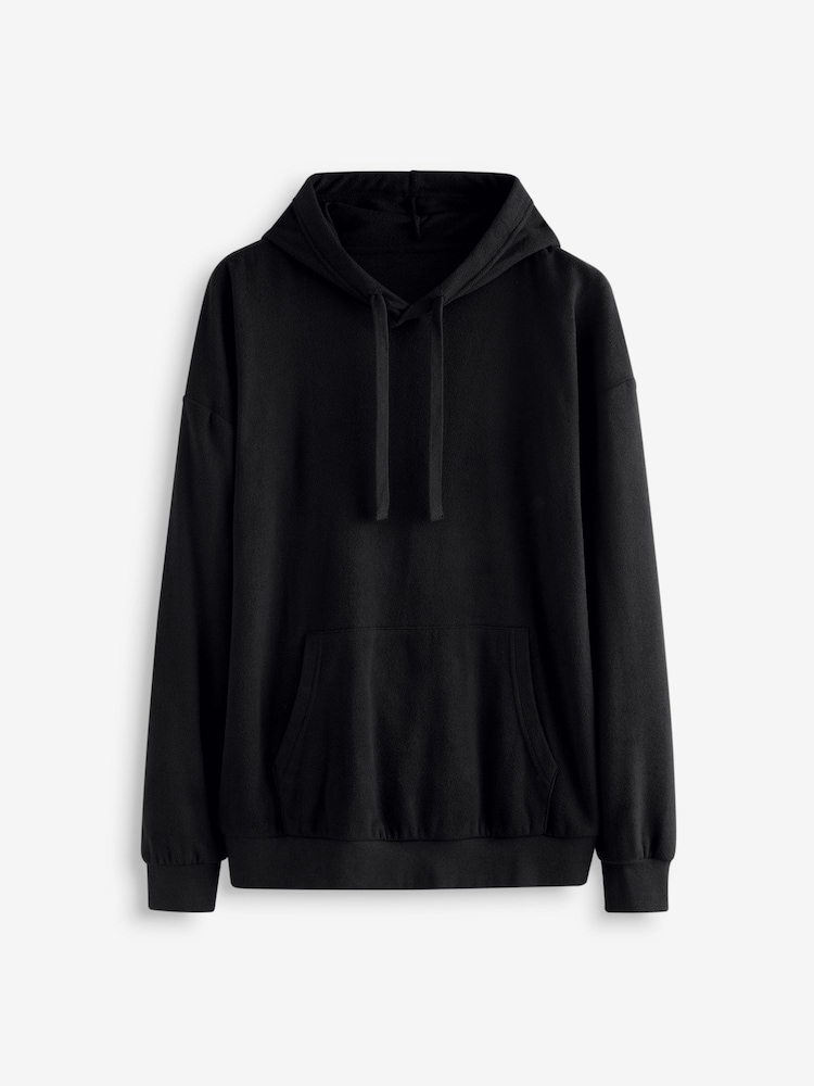 Black Thermal Long Sleeve Pyjamas Hoodie Set - Image 9 of 12