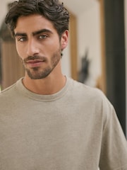 Stone Neutral/Black EDIT Short Sleeve Waffle Pyjamas Set - Image 3 of 10
