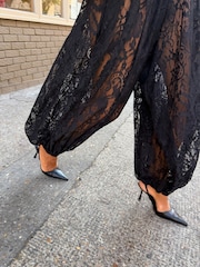 Never Fully Dressed Black Lace Balloon Jumpsuit - Image 3 of 4