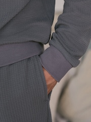 Slate Grey Soft Waffle Long Sleeve Pyjamas Set - Image 4 of 11