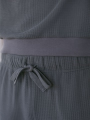 Slate Grey Soft Waffle Long Sleeve Pyjamas Set - Image 5 of 11