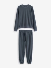 Slate Grey Soft Waffle Long Sleeve Pyjamas Set - Image 7 of 11