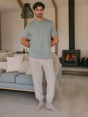 Sage Green/Grey EDIT Textured Modal Blend Pyjama Set - Image 1 of 11