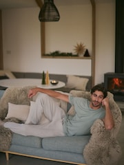 Sage Green/Grey EDIT Textured Modal Blend Pyjama Set - Image 2 of 11