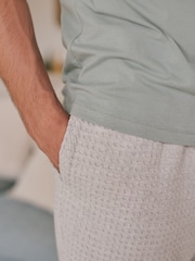 Sage Green/Grey EDIT Textured Modal Blend Pyjama Set - Image 6 of 11