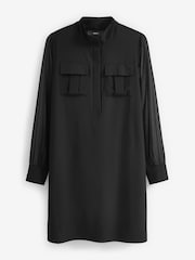 Black Utility Pocket Mini Dress - Image 5 of 6