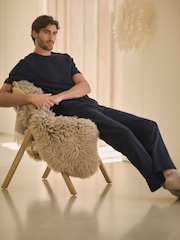 Navy Blue EDIT Textured Pyjamas Set - Image 2 of 11