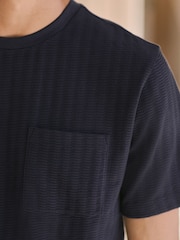 Navy Blue EDIT Textured Pyjamas Set - Image 5 of 11