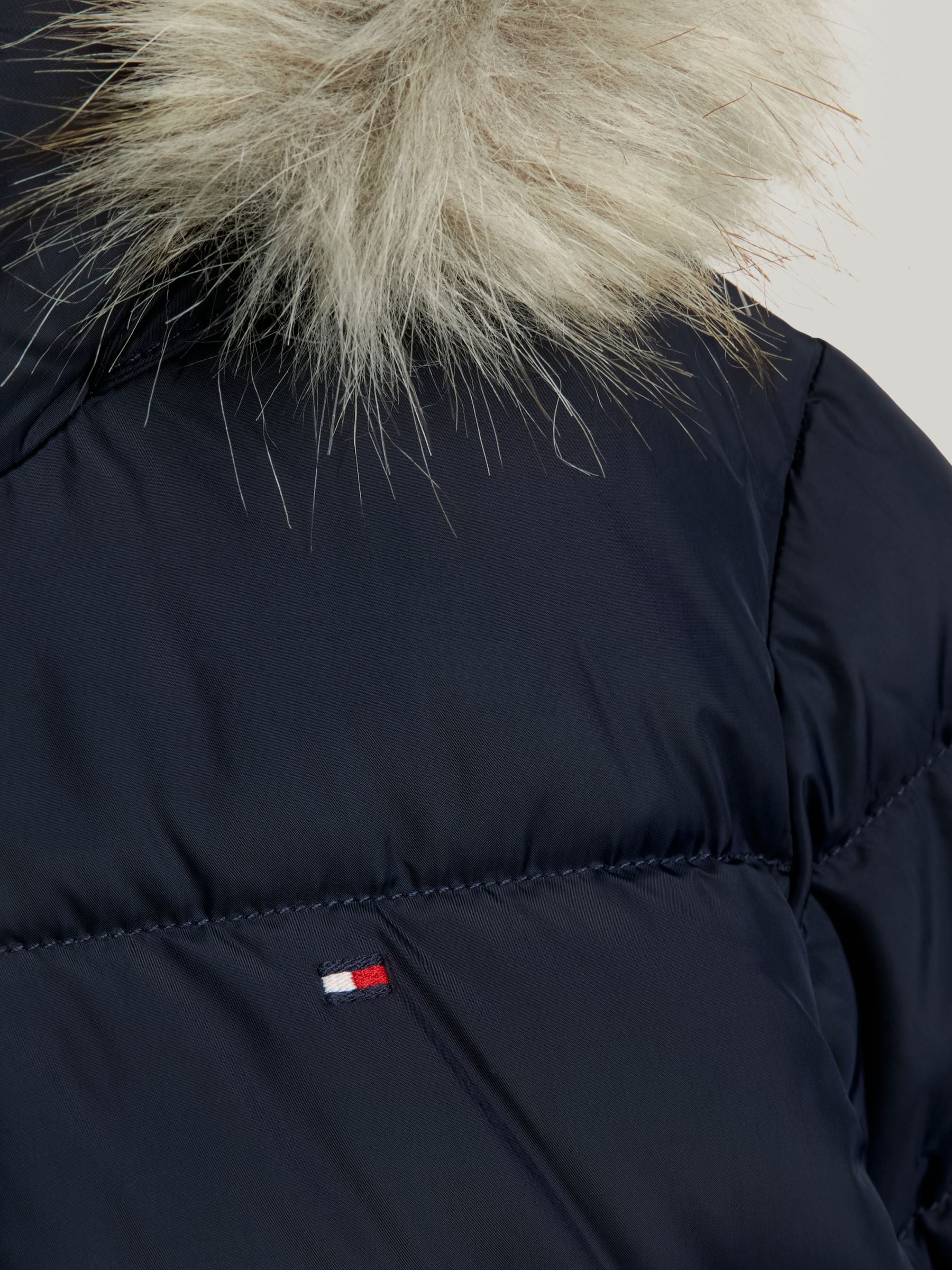 Tommy Hilfiger Blue Girls Essential Down Faux Fur Hood Jacket