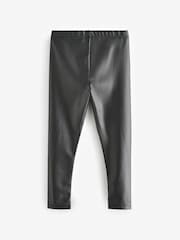 Black Coated Leggings (3-16yrs) - Image 2 of 4