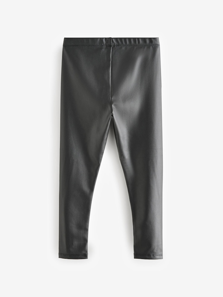 Black Coated Leggings (3-16yrs) - Image 2 of 4