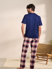 Blue/Stone Check Lightweight Pyjamas Set - Image 2 of 9