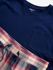 Blue/Stone Check Lightweight Pyjamas Set - Image 9 of 9