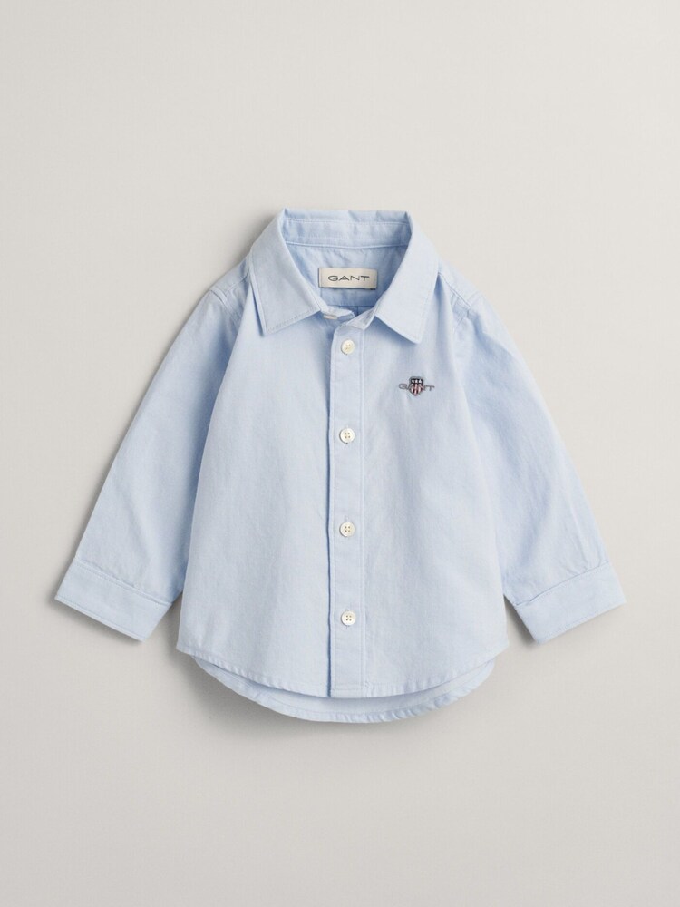 GANT Blue Baby Shield Logo Oxford 100% Cotton Shirt - Image 1 of 3