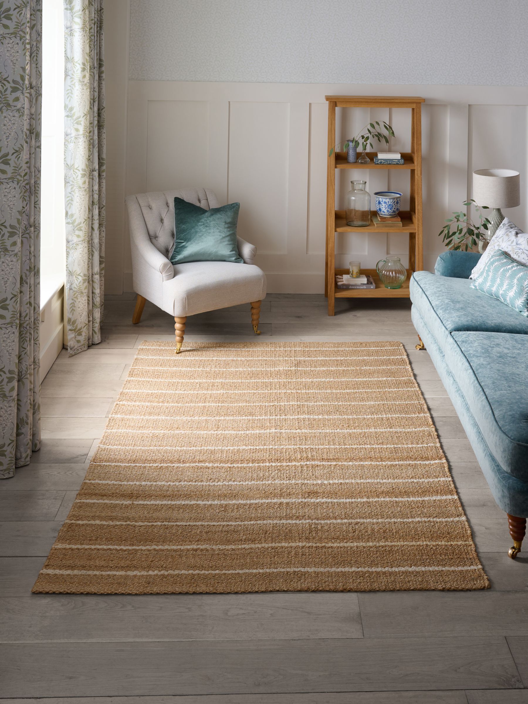 Buy Laura Ashley Gold Bleach Natural Hand Woven Jute Rug from the Next ...