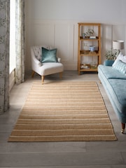 Laura Ashley Gold Bleach Natural Hand Woven Jute Rug - Image 2 of 4