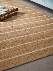 Laura Ashley Gold Bleach Natural Hand Woven Jute Rug - Image 3 of 4