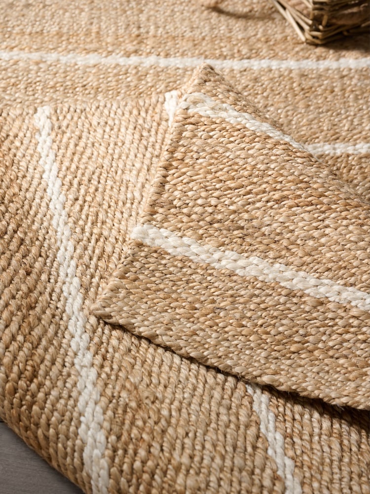 Laura Ashley Gold Bleach Natural Hand Woven Jute Rug - Image 4 of 4