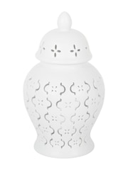 Something Different White Moroccan Lantern Cut Out Oil Burner and Wax Warmer - Image 2 of 6